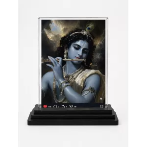 Hindu Goddess Acrylic Car Dashboard Showpiece | Double-Sided Hindu Goddess Photo Stand | 3 X 4 Inch Photo | Transparent Acrylic Frame With Black Base | Car Dashboard, Office & Table Decor (F70847)