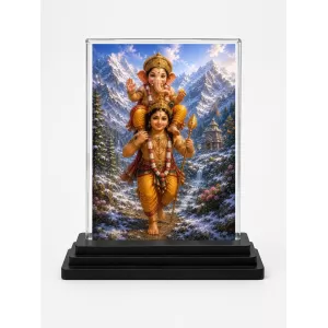 Lord Ganesha Acrylic Car Dashboard Showpiece | Double-Sided Lord Ganesha Photo Stand | 3 X 4 Inch Photo | Transparent Acrylic Frame With Black Base | Car Dashboard, Office & Table Decor (F70850) Lord Ganesha Acrylic Car Dashboard Showpiece | Double-Sided Lord Ganesha Photo Stand | 3 X 4 Inch Photo | Transparent Acrylic Frame With Black Base | Car Dashboard, Office & Table Decor (F70850)