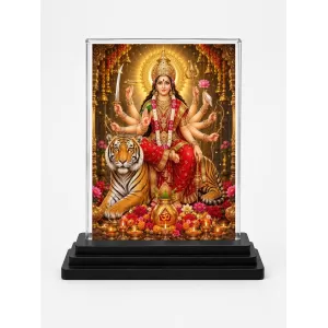 Durga Maa Acrylic Car Dashboard Showpiece | Double-Sided Durga Maa Photo Stand | 3 X 4 Inch Photo | Transparent Acrylic Frame With Black Base | Car Dashboard, Office & Table Decor (F70853) Durga Maa Acrylic Car Dashboard Showpiece | Double-Sided Durga Maa Photo Stand | 3 X 4 Inch Photo | Transparent Acrylic Frame With Black Base | Car Dashboard, Office & Table Decor (F70853)