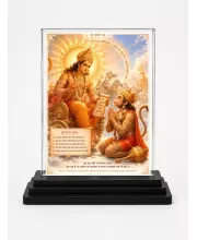 Hanuman Acrylic Car Dashboard Showpiece | Double-Sided Hanuman Photo Stand | 3 X 4 Inch Photo | Transparent Acrylic Frame With Black Base | Car Dashboard, Office & Table Decor (F70855)
