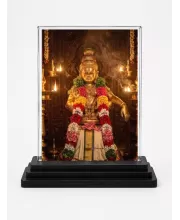 Hindu Deity Acrylic Car Dashboard Showpiece | Double-Sided Hindu Deity Photo Stand | 3 X 4 Inch Photo | Transparent Acrylic Frame With Black Base | Car Dashboard, Office & Table Decor (F70861)