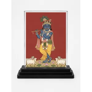 Krishna Acrylic Car Dashboard Showpiece | Double-Sided Krishna Photo Stand | 3 X 4 Inch Photo | Transparent Acrylic Frame With Black Base | Car Dashboard, Office & Table Decor (F70862) Krishna Acrylic Car Dashboard Showpiece | Double-Sided Krishna Photo Stand | 3 X 4 Inch Photo | Transparent Acrylic Frame With Black Base | Car Dashboard, Office & Table Decor (F70862)
