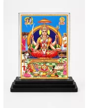 Santoshi Mata Acrylic Car Dashboard Showpiece | Double-Sided Santoshi Mata Photo Stand | 3 X 4 Inch Photo | Transparent Acrylic Frame With Black Base | Car Dashboard, Office & Table Decor (F70873)