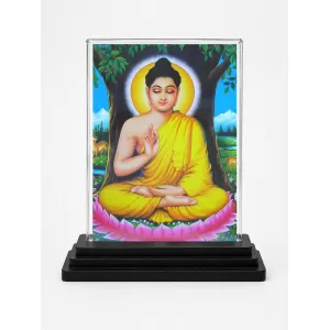 Gautama Buddha Acrylic Car Dashboard Showpiece | Double-Sided Gautama Buddha Photo Stand | 3 X 4 Inch Photo | Transparent Acrylic Frame With Black Base | Car Dashboard, Office & Table Decor (F70875) Gautama Buddha Acrylic Car Dashboard Showpiece | Double-Sided Gautama Buddha Photo Stand | 3 X 4 Inch Photo | Transparent Acrylic Frame With Black Base | Car Dashboard, Office & Table Decor (F70875)