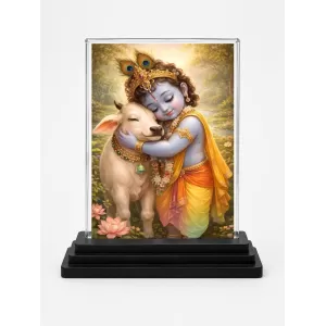 Bal Krishna Acrylic Car Dashboard Showpiece | Double-Sided Bal Krishna Photo Stand | 3 X 4 Inch Photo | Transparent Acrylic Frame With Black Base | Car Dashboard, Office & Table Decor (F70881) Bal Krishna Acrylic Car Dashboard Showpiece | Double-Sided Bal Krishna Photo Stand | 3 X 4 Inch Photo | Transparent Acrylic Frame With Black Base | Car Dashboard, Office & Table Decor (F70881)
