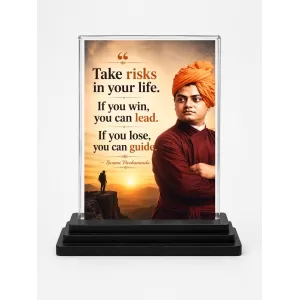 Vivekananda Acrylic Car Dashboard Showpiece | Double-Sided Vivekananda Photo Stand | 3 X 4 Inch Photo | Transparent Acrylic Frame With Black Base | Car Dashboard, Office & Table Decor (F70882) Vivekananda Acrylic Car Dashboard Showpiece | Double-Sided Vivekananda Photo Stand | 3 X 4 Inch Photo | Transparent Acrylic Frame With Black Base | Car Dashboard, Office & Table Decor (F70882)