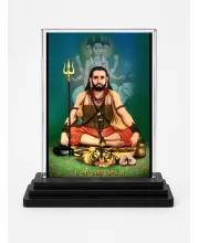 Matsyendranath Acrylic Car Dashboard Showpiece | Double-Sided Matsyendranath Photo Stand | 3 X 4 Inch Photo | Transparent Acrylic Frame With Black Base | Car Dashboard, Office & Table Decor (F70885)