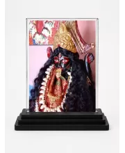 Krishna Acrylic Car Dashboard Showpiece | Double-Sided Krishna Photo Stand | 3 X 4 Inch Photo | Transparent Acrylic Frame With Black Base | Car Dashboard, Office & Table Decor (F70887)