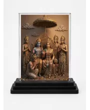 Ram Darbar Acrylic Car Dashboard Showpiece | Double-Sided Ram Darbar Photo Stand | 3 X 4 Inch Photo | Transparent Acrylic Frame With Black Base | Car Dashboard, Office & Table Decor (F70903)