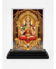 Hindu Deity Acrylic Car Dashboard Showpiece | Double-Sided Hindu Deity Photo Stand | 3 X 4 Inch Photo | Transparent Acrylic Frame With Black Base | Car Dashboard, Office & Table Decor (F70904)