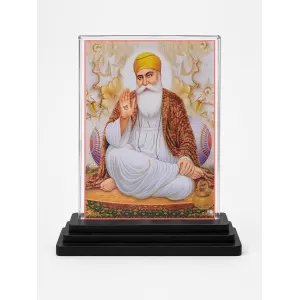 Guru Nanak Dev Ji Acrylic Car Dashboard Showpiece | Double-Sided Guru Nanak Dev Ji Photo Stand | 3 X 4 Inch Photo | Transparent Acrylic Frame With Black Base | Car Dashboard, Office & Table Decor (F70911) Guru Nanak Dev Ji Acrylic Car Dashboard Showpiece | Double-Sided Guru Nanak Dev Ji Photo Stand | 3 X 4 Inch Photo | Transparent Acrylic Frame With Black Base | Car Dashboard, Office & Table Decor (F70911)