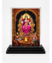 Hindu Deity Acrylic Car Dashboard Showpiece | Double-Sided Hindu Deity Photo Stand | 3 X 4 Inch Photo | Transparent Acrylic Frame With Black Base | Car Dashboard, Office & Table Decor (F70914)