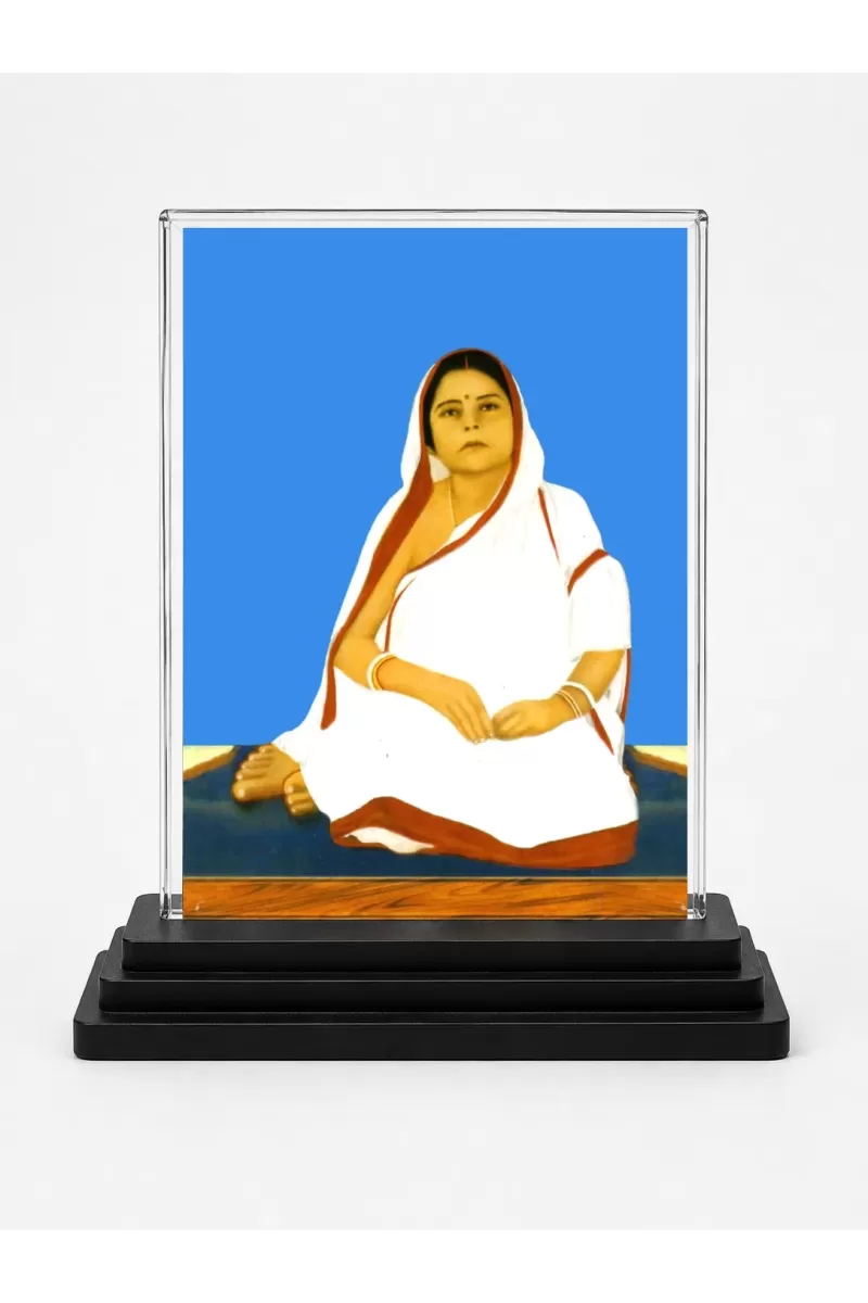 Thakur Anukul Acrylic Car Dashboard Showpiece | Double-Sided Thakur Anukul Photo Stand | 3 X 4 Inch Photo | Transparent Acrylic Frame With Black Base | Car Dashboard, Office & Table Decor (F70924)