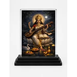 Hindu Goddess Acrylic Car Dashboard Showpiece | Double-Sided Hindu Goddess Photo Stand | 3 X 4 Inch Photo | Transparent Acrylic Frame With Black Base | Car Dashboard, Office & Table Decor (F70939) Hindu Goddess Acrylic Car Dashboard Showpiece | Double-Sided Hindu Goddess Photo Stand | 3 X 4 Inch Photo | Transparent Acrylic Frame With Black Base | Car Dashboard, Office & Table Decor (F70939)