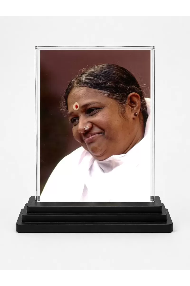 Lord Rama Acrylic Car Dashboard Showpiece | Double-Sided Lord Rama Photo Stand | 3 X 4 Inch Photo | Transparent Acrylic Frame With Black Base | Car Dashboard, Office & Table Decor (F70940)