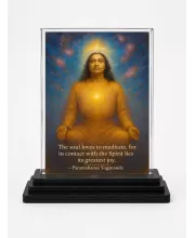 Lord Rama Acrylic Car Dashboard Showpiece | Double-Sided Lord Rama Photo Stand | 3 X 4 Inch Photo | Transparent Acrylic Frame With Black Base | Car Dashboard, Office & Table Decor (F70945)