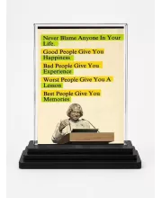 Abdul Kalam Quotes Inspirational Acrylic Car Dashboard Showpiece | Double-Sided Abdul Kalam Quotes Inspirational Photo Stand | 3 X 4 Inch Photo | Transparent Acrylic Frame With Black Base | Car Dashboard, Office & Table Decor (F70951)