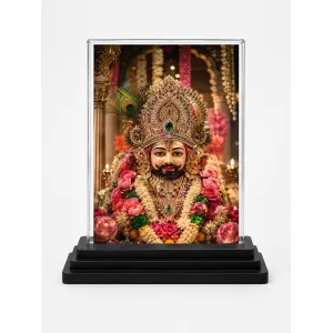 Khatu Shyam Ji Acrylic Car Dashboard Showpiece | Double-Sided Khatu Shyam Ji Photo Stand | 3 X 4 Inch Photo | Transparent Acrylic Frame With Black Base | Car Dashboard, Office & Table Decor (F70955) Khatu Shyam Ji Acrylic Car Dashboard Showpiece | Double-Sided Khatu Shyam Ji Photo Stand | 3 X 4 Inch Photo | Transparent Acrylic Frame With Black Base | Car Dashboard, Office & Table Decor (F70955)