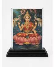 Hindu Deity Acrylic Car Dashboard Showpiece | Double-Sided Hindu Deity Photo Stand | 3 X 4 Inch Photo | Transparent Acrylic Frame With Black Base | Car Dashboard, Office & Table Decor (F70956)