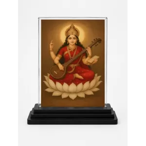 Saraswati Acrylic Car Dashboard Showpiece | Double-Sided Saraswati Photo Stand | 3 X 4 Inch Photo | Transparent Acrylic Frame With Black Base | Car Dashboard, Office & Table Decor (F70957) Saraswati Acrylic Car Dashboard Showpiece | Double-Sided Saraswati Photo Stand | 3 X 4 Inch Photo | Transparent Acrylic Frame With Black Base | Car Dashboard, Office & Table Decor (F70957)