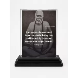 Railanga Swami Acrylic Car Dashboard Showpiece | Double-Sided Railanga Swami Photo Stand | 3 X 4 Inch Photo | Transparent Acrylic Frame With Black Base | Car Dashboard, Office & Table Decor (F70963)