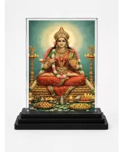 Hindu Deity Acrylic Car Dashboard Showpiece | Double-Sided Hindu Deity Photo Stand | 3 X 4 Inch Photo | Transparent Acrylic Frame With Black Base | Car Dashboard, Office & Table Decor (F70971)