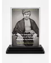 Saraswati Acrylic Car Dashboard Showpiece | Double-Sided Saraswati Photo Stand | 3 X 4 Inch Photo | Transparent Acrylic Frame With Black Base | Car Dashboard, Office & Table Decor (F70974)