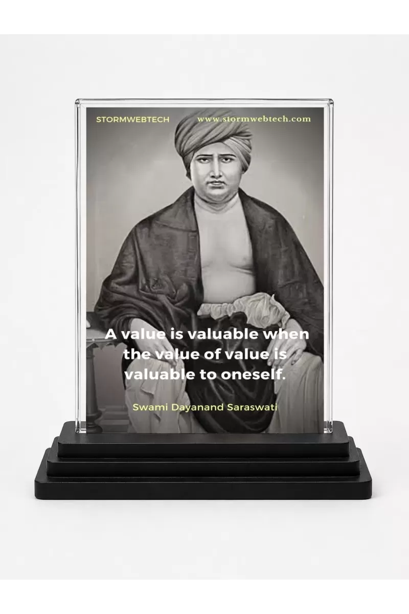 Saraswati Acrylic Car Dashboard Showpiece | Double-Sided Saraswati Photo Stand | 3 X 4 Inch Photo | Transparent Acrylic Frame With Black Base | Car Dashboard, Office & Table Decor (F70974)