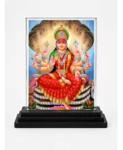 Lord Ganesha Acrylic Car Dashboard Showpiece | Double-Sided Lord Ganesha Photo Stand | 3 X 4 Inch Photo | Transparent Acrylic Frame With Black Base | Car Dashboard, Office & Table Decor (F70978)
