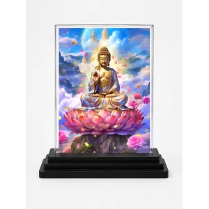 Gautama Buddha Acrylic Car Dashboard Showpiece | Double-Sided Gautama Buddha Photo Stand | 3 X 4 Inch Photo | Transparent Acrylic Frame With Black Base | Car Dashboard, Office & Table Decor (F70985) Gautama Buddha Acrylic Car Dashboard Showpiece | Double-Sided Gautama Buddha Photo Stand | 3 X 4 Inch Photo | Transparent Acrylic Frame With Black Base | Car Dashboard, Office & Table Decor (F70985)