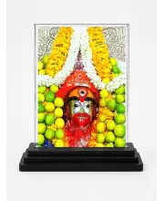 Hanuman Acrylic Car Dashboard Showpiece | Double-Sided Hanuman Photo Stand | 3 X 4 Inch Photo | Transparent Acrylic Frame With Black Base | Car Dashboard, Office & Table Decor (F70994)