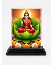 Lord Ganesha Acrylic Car Dashboard Showpiece | Double-Sided Lord Ganesha Photo Stand | 3 X 4 Inch Photo | Transparent Acrylic Frame With Black Base | Car Dashboard, Office & Table Decor (F70995)