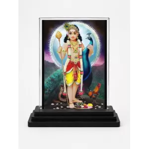 Lord Murugan Acrylic Car Dashboard Showpiece | Double-Sided Lord Murugan Photo Stand | 3 X 4 Inch Photo | Transparent Acrylic Frame With Black Base | Car Dashboard, Office & Table Decor (F71000) Lord Murugan Acrylic Car Dashboard Showpiece | Double-Sided Lord Murugan Photo Stand | 3 X 4 Inch Photo | Transparent Acrylic Frame With Black Base | Car Dashboard, Office & Table Decor (F71000)