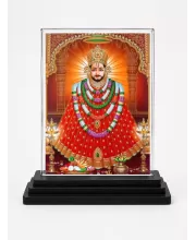 Hanuman Acrylic Car Dashboard Showpiece | Double-Sided Hanuman Photo Stand | 3 X 4 Inch Photo | Transparent Acrylic Frame With Black Base | Car Dashboard, Office & Table Decor (F71017)