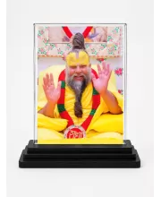 Swami Premanandaji  Acrylic Car Dashboard Showpiece | Double-Sided Swami Premanandaji  Photo Stand | 3 X 4 Inch Photo | Transparent Acrylic Frame With Black Base | Car Dashboard, Office & Table Decor (F71021)