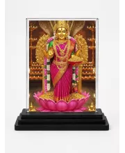 Lakshmi Acrylic Car Dashboard Showpiece | Double-Sided Lakshmi Photo Stand | 3 X 4 Inch Photo | Transparent Acrylic Frame With Black Base | Car Dashboard, Office & Table Decor (F71029)
