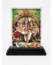 Lord Shiva Acrylic Car Dashboard Showpiece | Double-Sided Lord Shiva Photo Stand | 3 X 4 Inch Photo | Transparent Acrylic Frame With Black Base | Car Dashboard, Office & Table Decor (F71031)