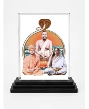 Shree Ramkrishna Acrylic Car Dashboard Showpiece | Double-Sided Shree Ramkrishna Photo Stand | 3 X 4 Inch Photo | Transparent Acrylic Frame With Black Base | Car Dashboard, Office & Table Decor (F71059)