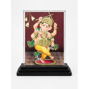 Lord Ganesha Acrylic Car Dashboard Showpiece | Double-Sided Lord Ganesha Photo Stand | 3 X 4 Inch Photo | Transparent Acrylic Frame With Black Base | Car Dashboard, Office & Table Decor (F71063) Lord Ganesha Acrylic Car Dashboard Showpiece | Double-Sided Lord Ganesha Photo Stand | 3 X 4 Inch Photo | Transparent Acrylic Frame With Black Base | Car Dashboard, Office & Table Decor (F71063)