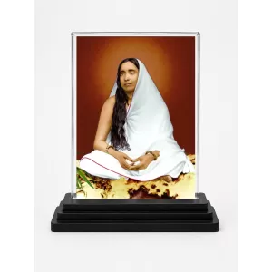 Maa Sarada Devi Acrylic Car Dashboard Showpiece | Double-Sided Maa Sarada Devi Photo Stand | 3 X 4 Inch Photo | Transparent Acrylic Frame With Black Base | Car Dashboard, Office & Table Decor (F71076) Maa Sarada Devi Acrylic Car Dashboard Showpiece | Double-Sided Maa Sarada Devi Photo Stand | 3 X 4 Inch Photo | Transparent Acrylic Frame With Black Base | Car Dashboard, Office & Table Decor (F71076)