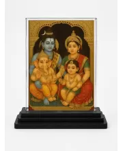 Lord Shiva Acrylic Car Dashboard Showpiece | Double-Sided Lord Shiva Photo Stand | 3 X 4 Inch Photo | Transparent Acrylic Frame With Black Base | Car Dashboard, Office & Table Decor (F71077)