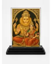 Hanuman Acrylic Car Dashboard Showpiece | Double-Sided Hanuman Photo Stand | 3 X 4 Inch Photo | Transparent Acrylic Frame With Black Base | Car Dashboard, Office & Table Decor (F71081)