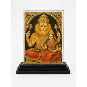 Hanuman Acrylic Car Dashboard Showpiece | Double-Sided Hanuman Photo Stand | 3 X 4 Inch Photo | Transparent Acrylic Frame With Black Base | Car Dashboard, Office & Table Decor (F71081)