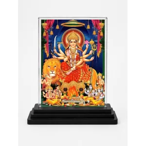 Goddess Durga Acrylic Car Dashboard Showpiece | Double-Sided Goddess Durga Photo Stand | 3 X 4 Inch Photo | Transparent Acrylic Frame With Black Base | Car Dashboard, Office & Table Decor (F71085) Goddess Durga Acrylic Car Dashboard Showpiece | Double-Sided Goddess Durga Photo Stand | 3 X 4 Inch Photo | Transparent Acrylic Frame With Black Base | Car Dashboard, Office & Table Decor (F71085)