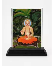 Swami Vivekananda Acrylic Car Dashboard Showpiece | Double-Sided Swami Vivekananda Photo Stand | 3 X 4 Inch Photo | Transparent Acrylic Frame With Black Base | Car Dashboard, Office & Table Decor (F71088)
