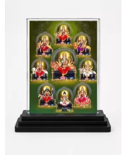 NavGoddess Durga Acrylic Car Dashboard Showpiece | Double-Sided NavGoddess Durga Photo Stand | 3 X 4 Inch Photo | Transparent Acrylic Frame With Black Base | Car Dashboard, Office & Table Decor (F71089)
