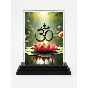 Om Acrylic Car Dashboard Showpiece | Double-Sided Om Photo Stand | 3 X 4 Inch Photo | Transparent Acrylic Frame With Black Base | Car Dashboard, Office & Table Decor (F71100) Om Acrylic Car Dashboard Showpiece | Double-Sided Om Photo Stand | 3 X 4 Inch Photo | Transparent Acrylic Frame With Black Base | Car Dashboard, Office & Table Decor (F71100)