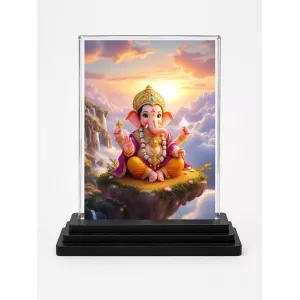 Ganesha Acrylic Car Dashboard Showpiece | Double-Sided Ganesha Photo Stand | 3 X 4 Inch Photo | Transparent Acrylic Frame With Black Base | Car Dashboard, Office & Table Decor (F71105) Ganesha Acrylic Car Dashboard Showpiece | Double-Sided Ganesha Photo Stand | 3 X 4 Inch Photo | Transparent Acrylic Frame With Black Base | Car Dashboard, Office & Table Decor (F71105)