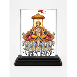 Lord Surya Acrylic Car Dashboard Showpiece | Double-Sided Lord Surya Photo Stand | 3 X 4 Inch Photo | Transparent Acrylic Frame With Black Base | Car Dashboard, Office & Table Decor (F71107) Lord Surya Acrylic Car Dashboard Showpiece | Double-Sided Lord Surya Photo Stand | 3 X 4 Inch Photo | Transparent Acrylic Frame With Black Base | Car Dashboard, Office & Table Decor (F71107)