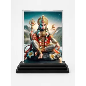 Hanuman Acrylic Car Dashboard Showpiece | Double-Sided Hanuman Photo Stand | 3 X 4 Inch Photo | Transparent Acrylic Frame With Black Base | Car Dashboard, Office & Table Decor (F71112) Hanuman Acrylic Car Dashboard Showpiece | Double-Sided Hanuman Photo Stand | 3 X 4 Inch Photo | Transparent Acrylic Frame With Black Base | Car Dashboard, Office & Table Decor (F71112)